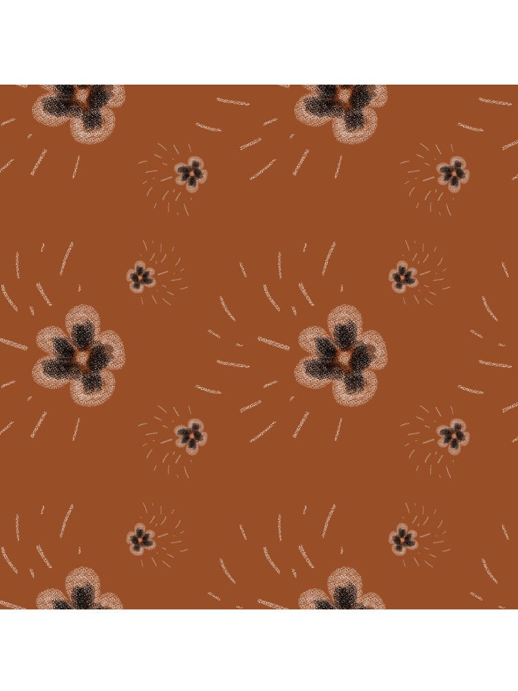 Flower flora stroke simple sketch brown pattern by Yana Mustafina | Boho Soulful Designs