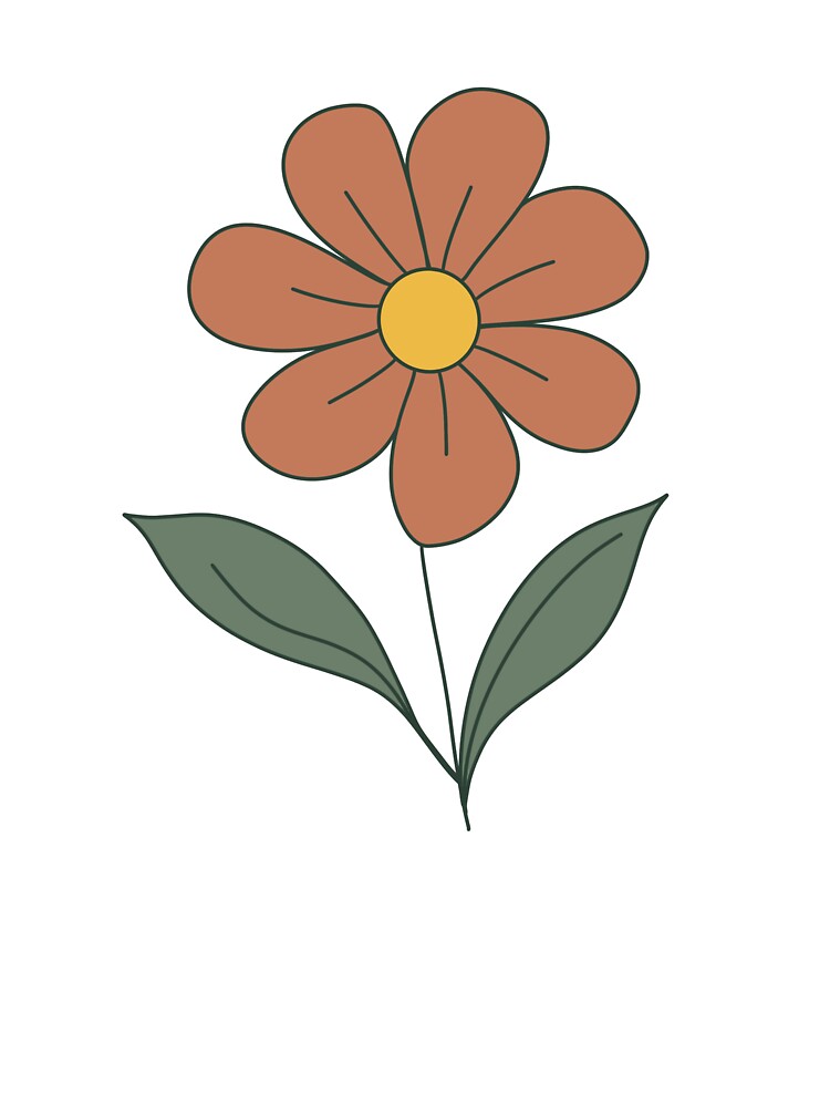 Minimal Botanical Flower Art by Spirit Owl Designs