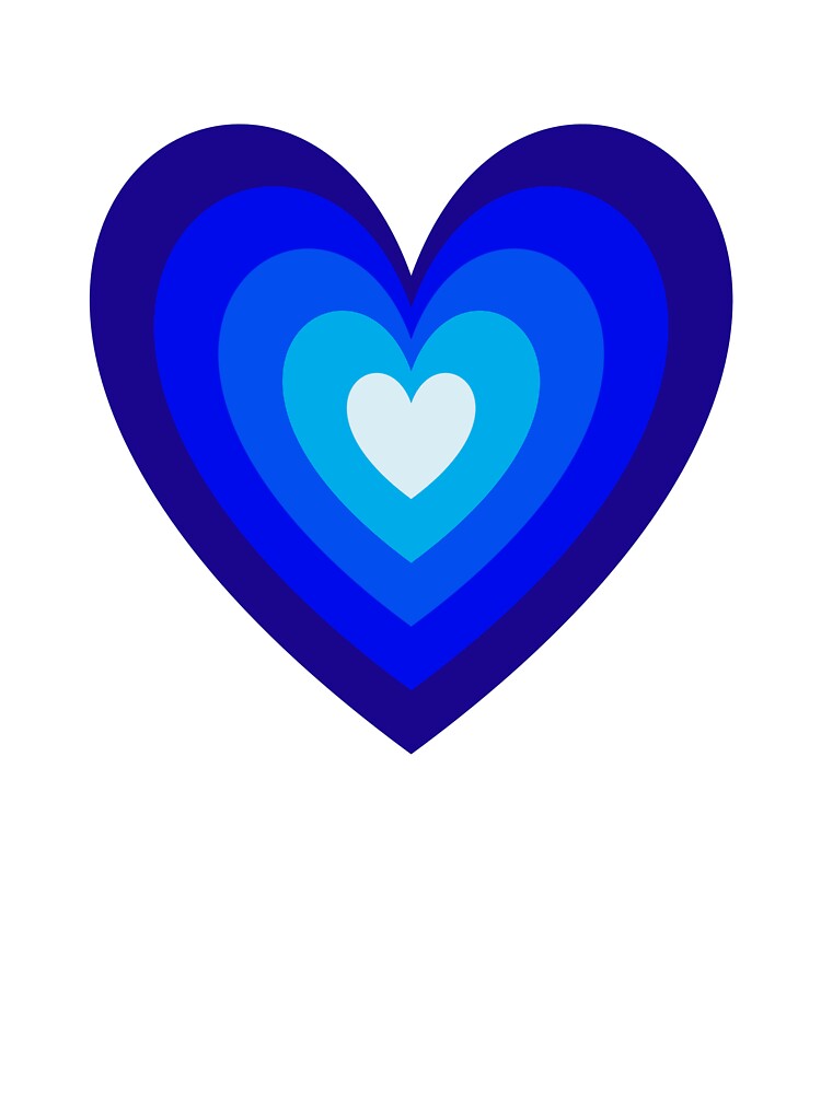 Blue Aesthetic Retro Y2K Layered Heart in Heart by Aesthetic Crew