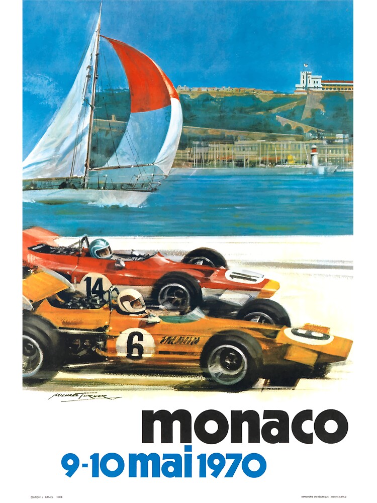 1970 Monaco Grand Prix Racing Poster by retrographics