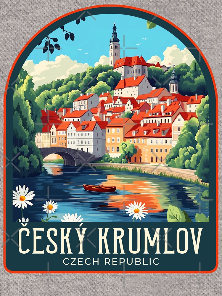 Český Krumlov Vintage Travel Illustration by HomeLivingCo