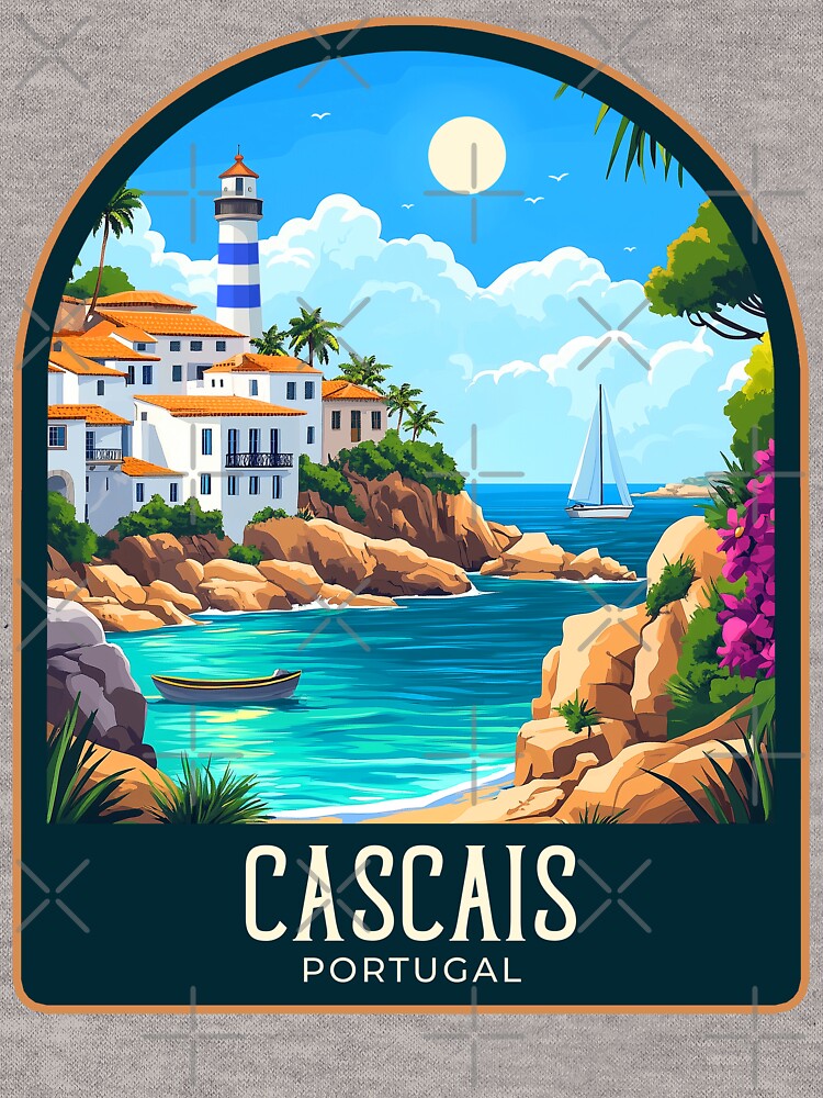 Cascais Vintage Travel Illustration by HomeLivingCo