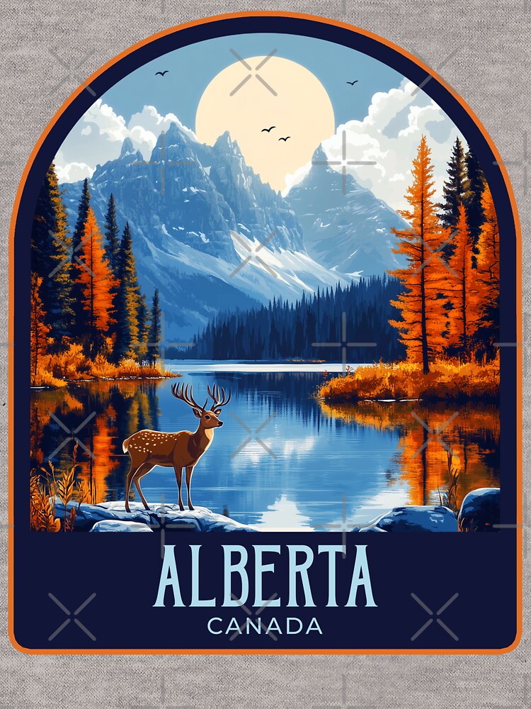 Alberta Vintage Travel Illustration by HomeLivingCo
