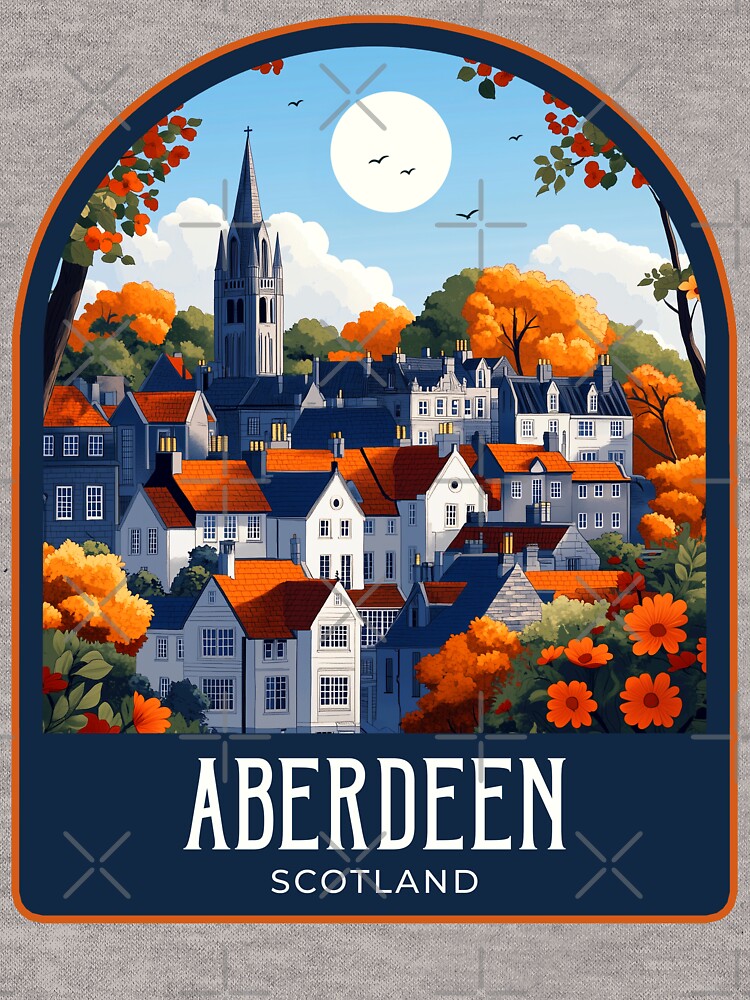 Aberdeen Vintage Travel Illustration by HomeLivingCo