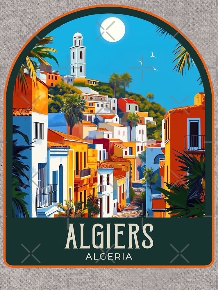 Algiers Vintage Travel Illustration by HomeLivingCo