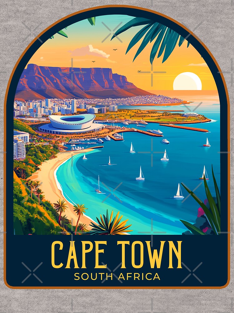 Cape Town Vintage Travel Illustration by HomeLivingCo