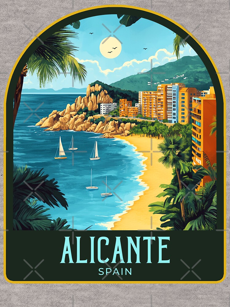 Alicante Vintage Travel Illustration by HomeLivingCo