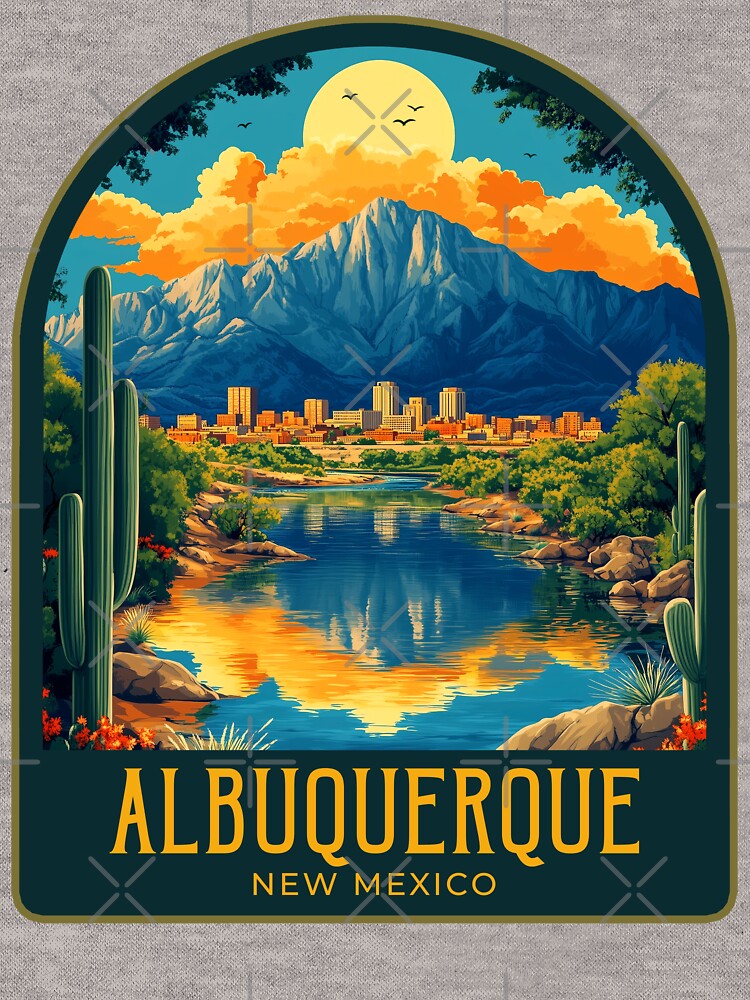 Albuquerque Vintage Travel Illustration by HomeLivingCo