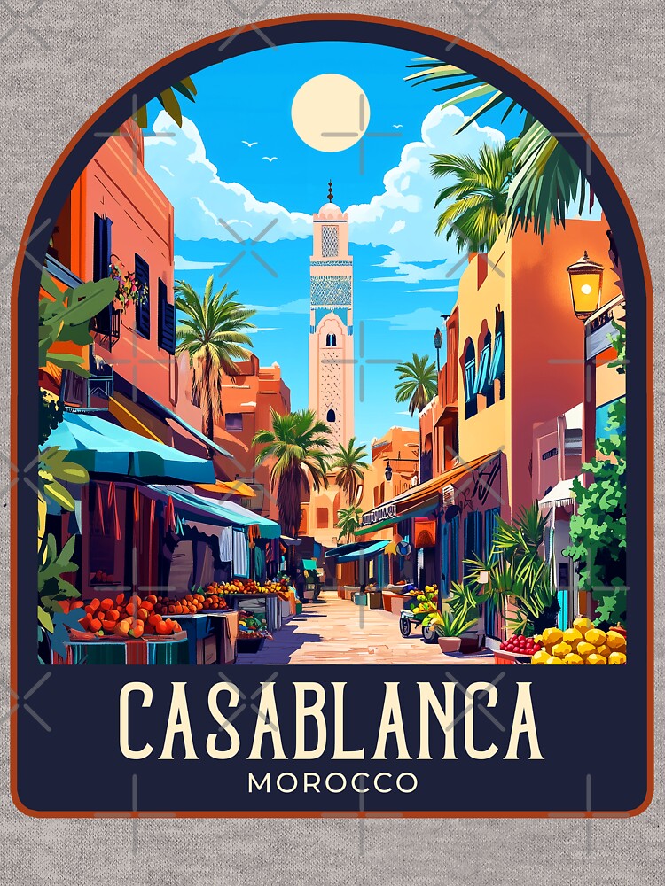 Casablanca Vintage Travel Illustration by HomeLivingCo