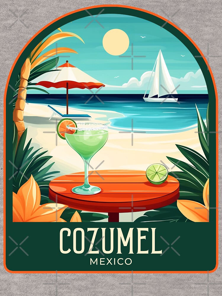 Cozumel Vintage Travel Illustration by HomeLivingCo