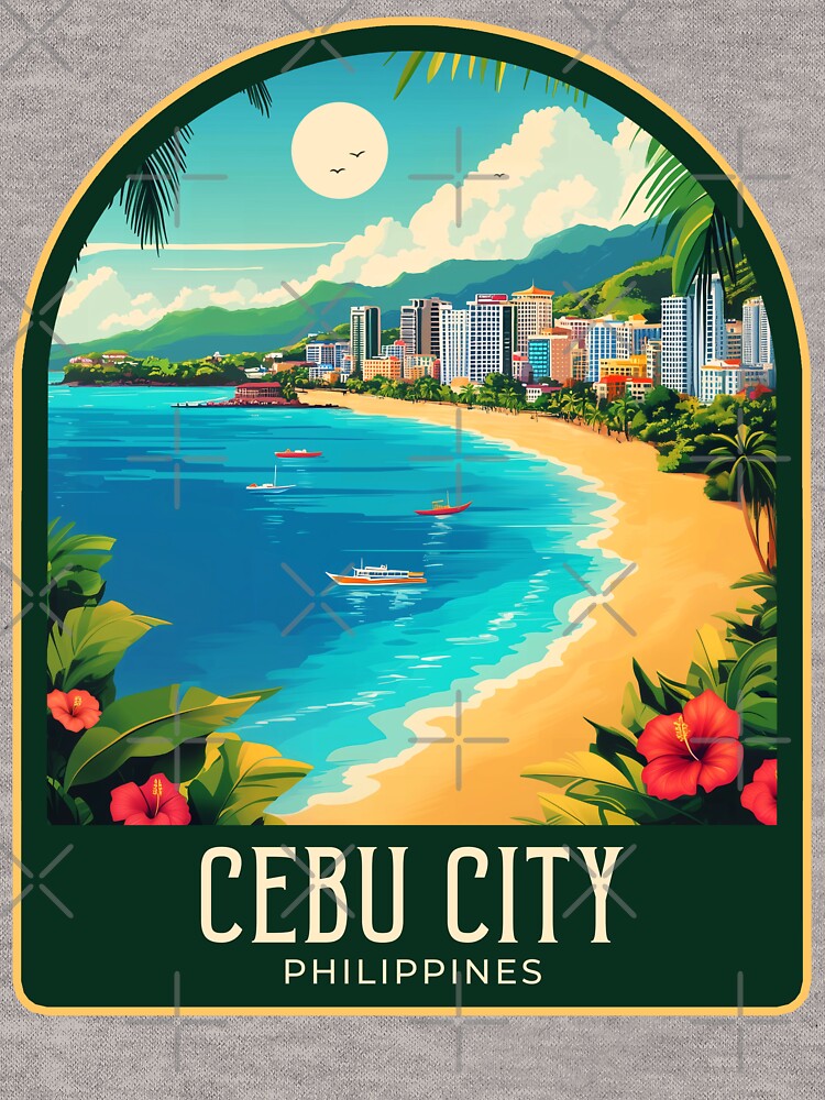 Cebu City Vintage Travel Illustration by HomeLivingCo