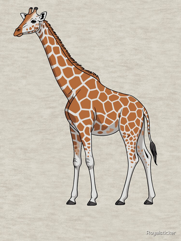 Elegant Giraffe Illustration – Safari Wildlife Animal Art by Royalsticker