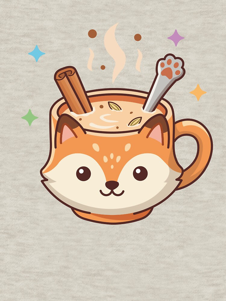 kawaii food fox tea by Mochii-studio