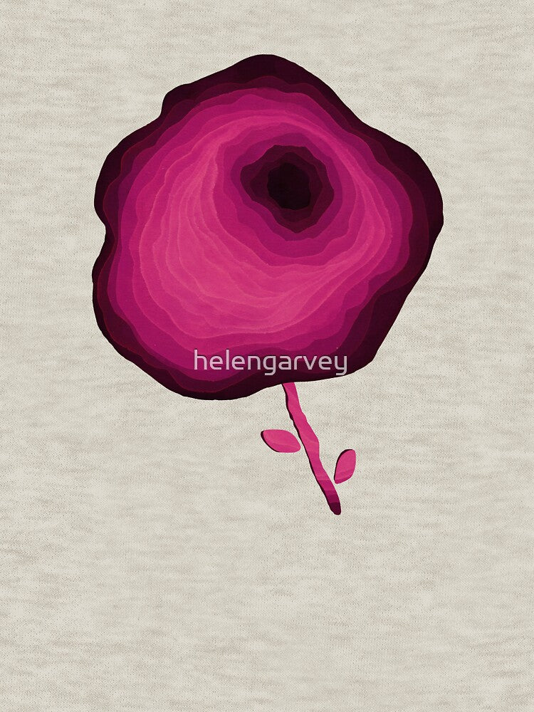 Quirky pink watercolour flower by helengarvey