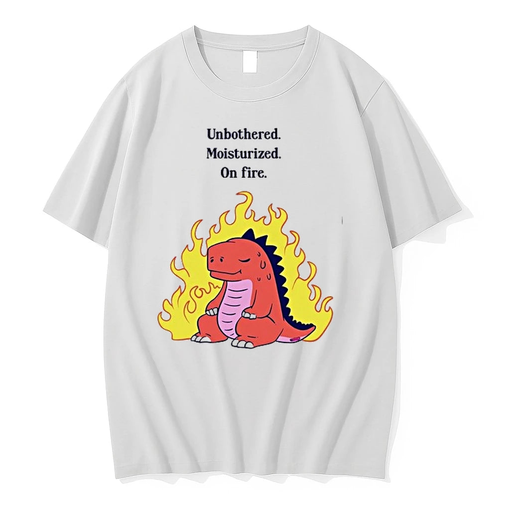 Red Dinosaur Unbothered Moisturized On Fire 0 Tshirts Sweater