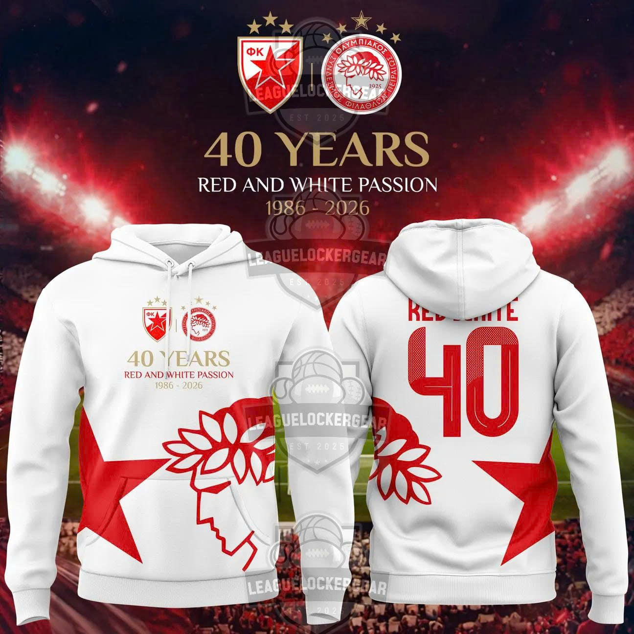 Olympiacos F.C. 40 Year Anniversary1986-2026 Hoodie