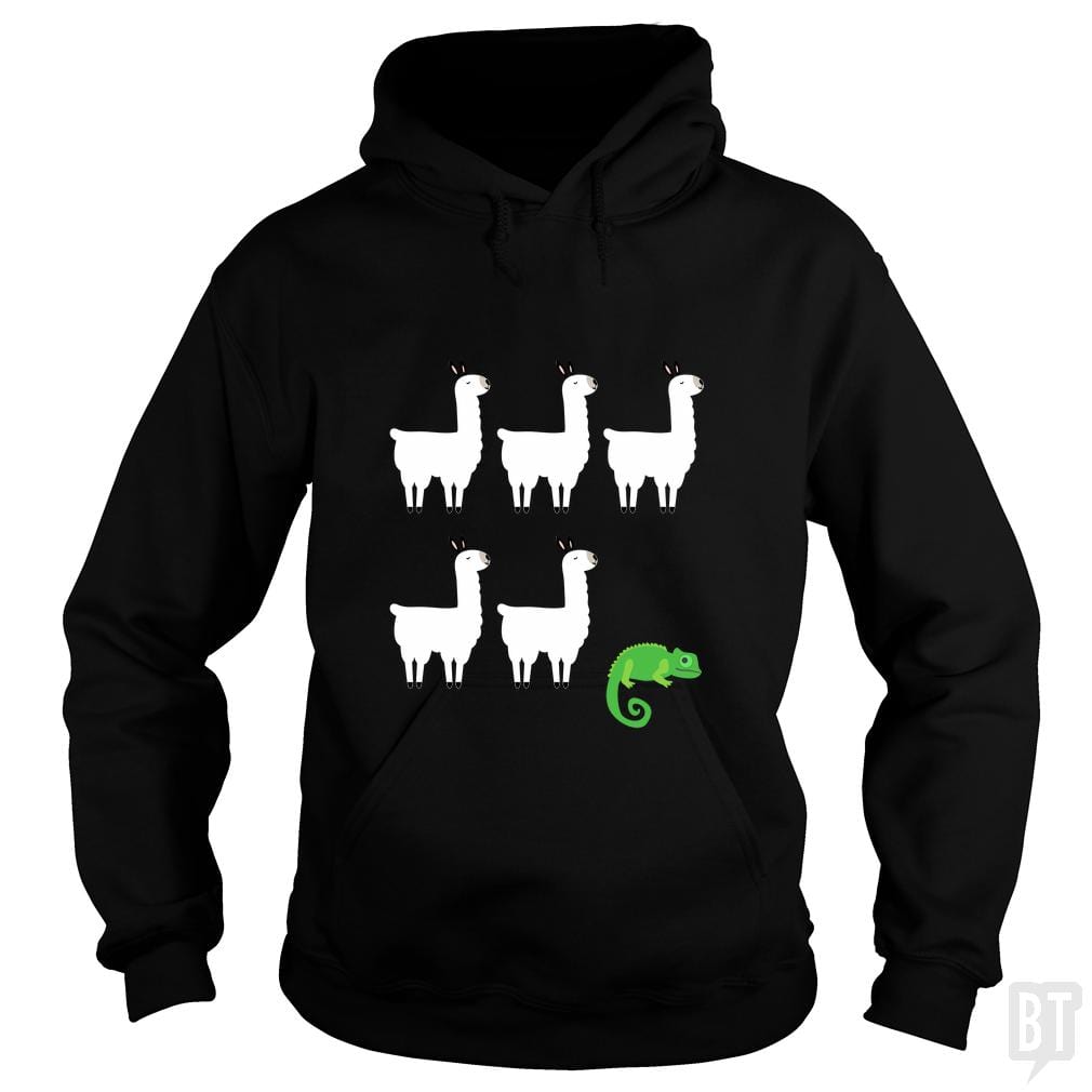 Llama, Llama, Llama, Llama, Llama, Chameleon Hoodie