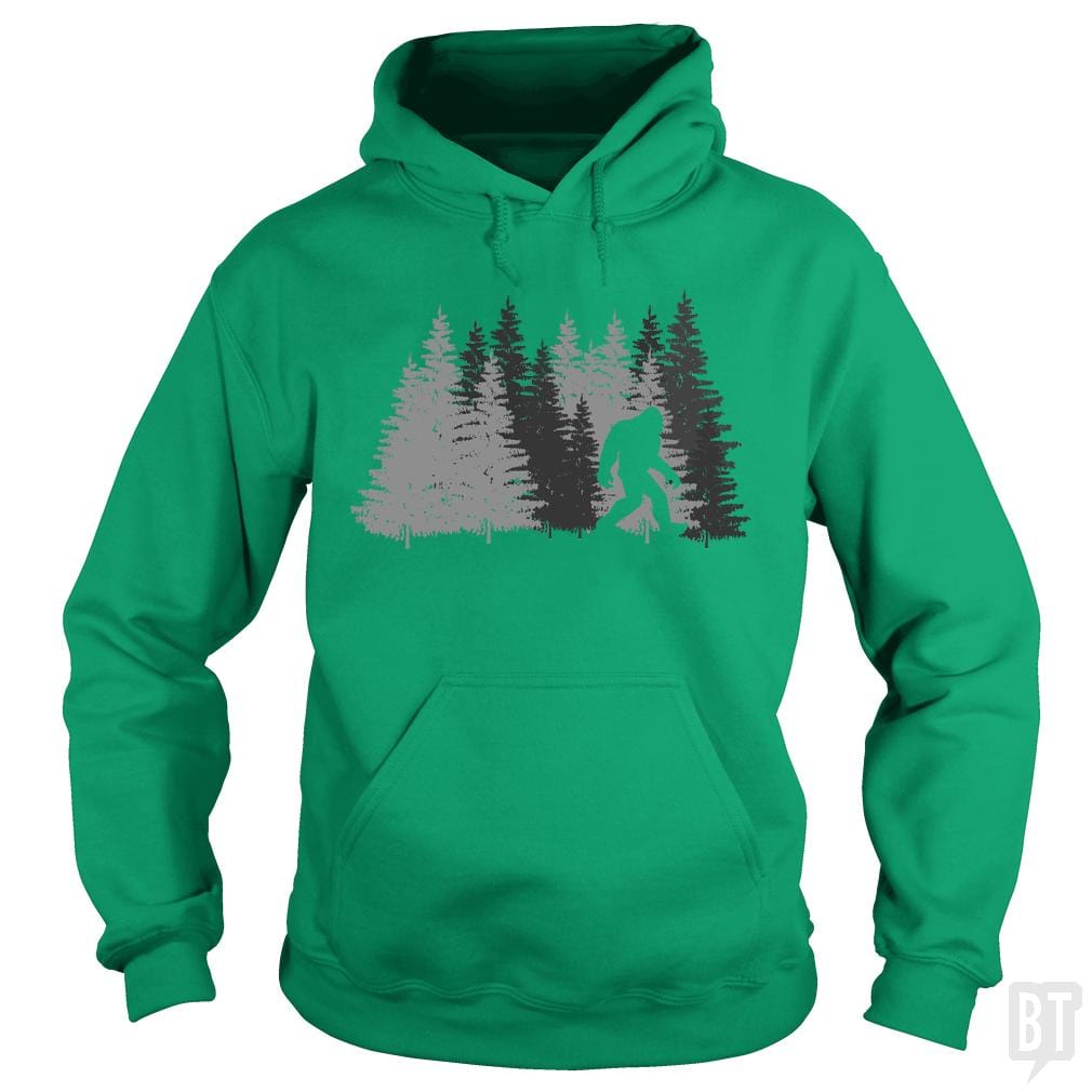 Funny Bigfoot In Forest Hoodie