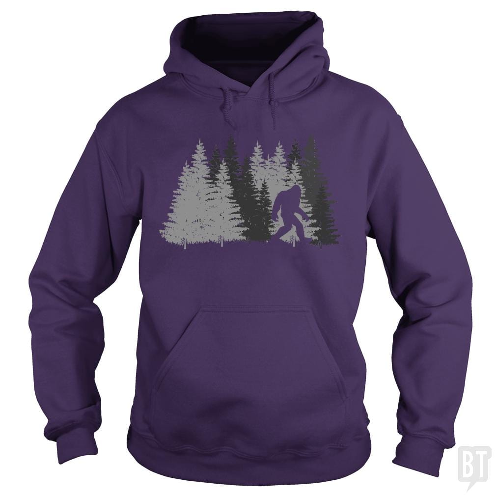Funny Bigfoot In Forest Hoodie