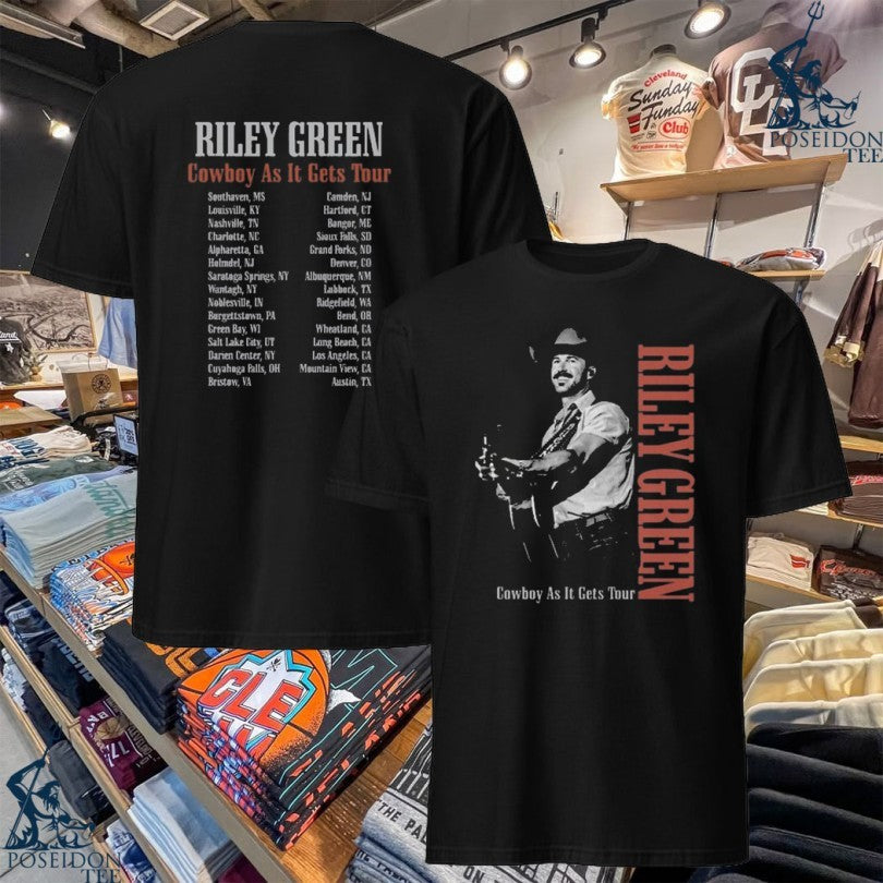 Riley Green Cowboy As It Gets Music Photo Tour T-shirt