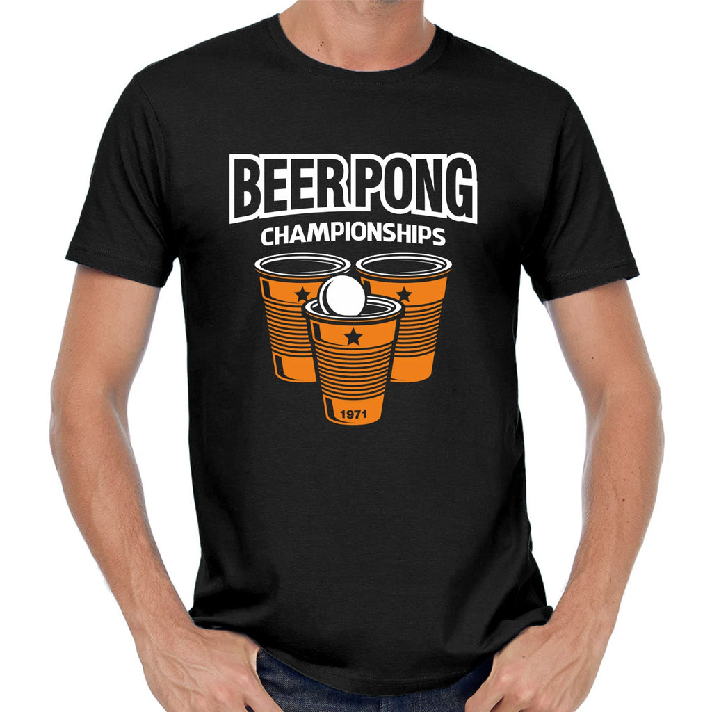 Beer Pong Championships Party Retro Beer Comedy Funny Fun Patter Fun T-Shirt