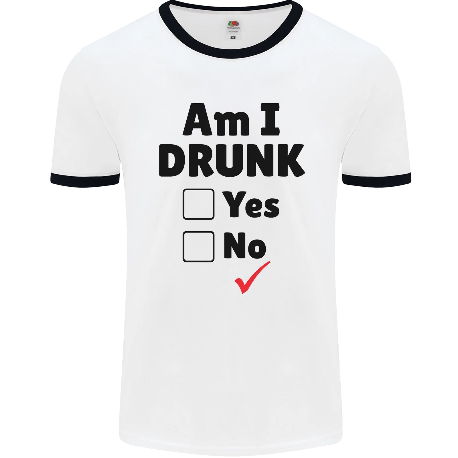 Am I Drunk Funny Beer Alcohol Wine Guiness Mens Ringer T-Shirt