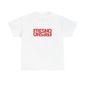 FRESNO California mirrored text T-Shirt | red city name graphic