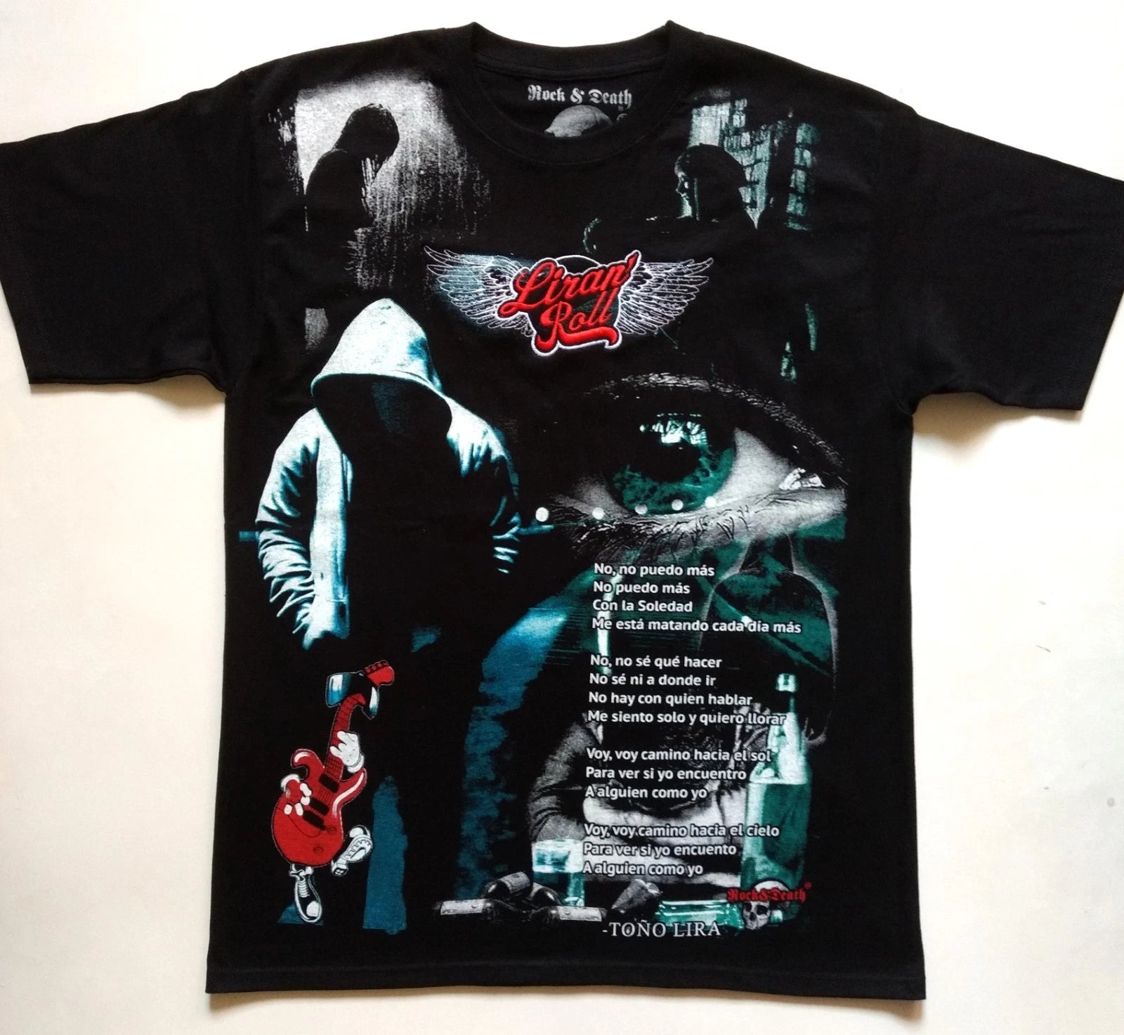 LIRAN ROLL T-Shirt RARE Embroidered Logo El Tri Mexico Haragan Tex Tex Sur 16