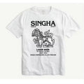 Popular teenagers' short-sleeved shirts, Singha beer, Thai cotton. summer wear