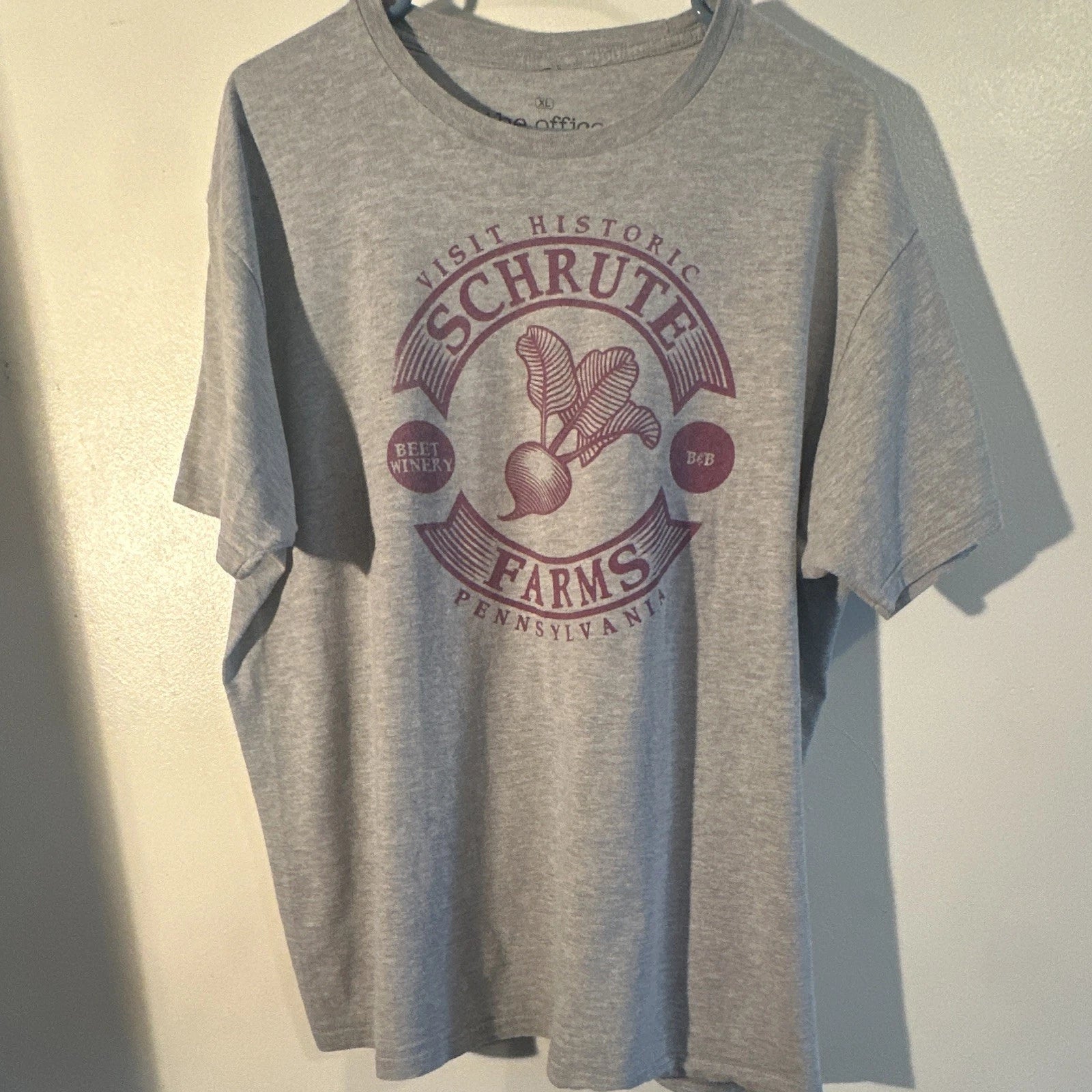 Ripple Junction Men's XL Gray The Office Schrute Farms Graphic Tee