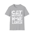 “Cat Mother Wine Lover: Unisex Softstyle shirt for the Feline Enthusiast!”