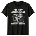 Im Not Antisocial Im Anti T-Shirt Introvert Reading Cat