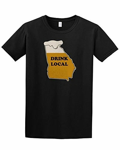 Georgia Drink Local Beer Adult Ringspun Tee Shirt Black