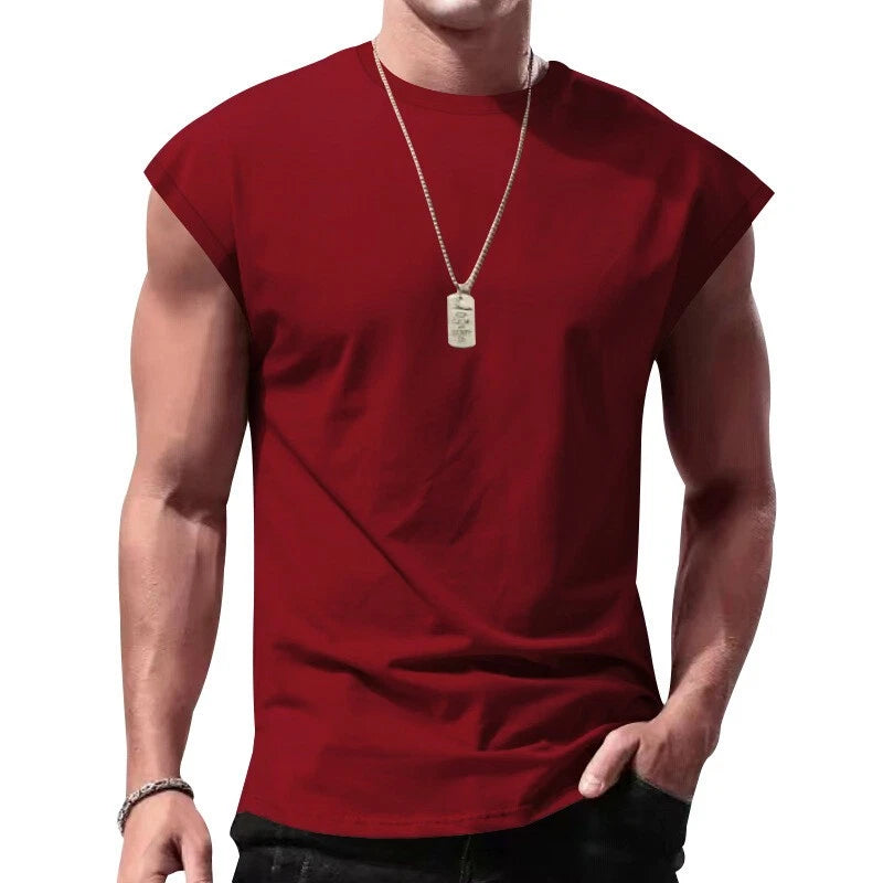 Men Summer Muscle Gym T-Shirt Sport Casual Tank Top Fitness Sleeve Vest Tee-UK