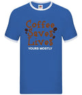 Coffee Saves Lives Yours Mostly - Mens Ringer - Funny Love Bean Latte