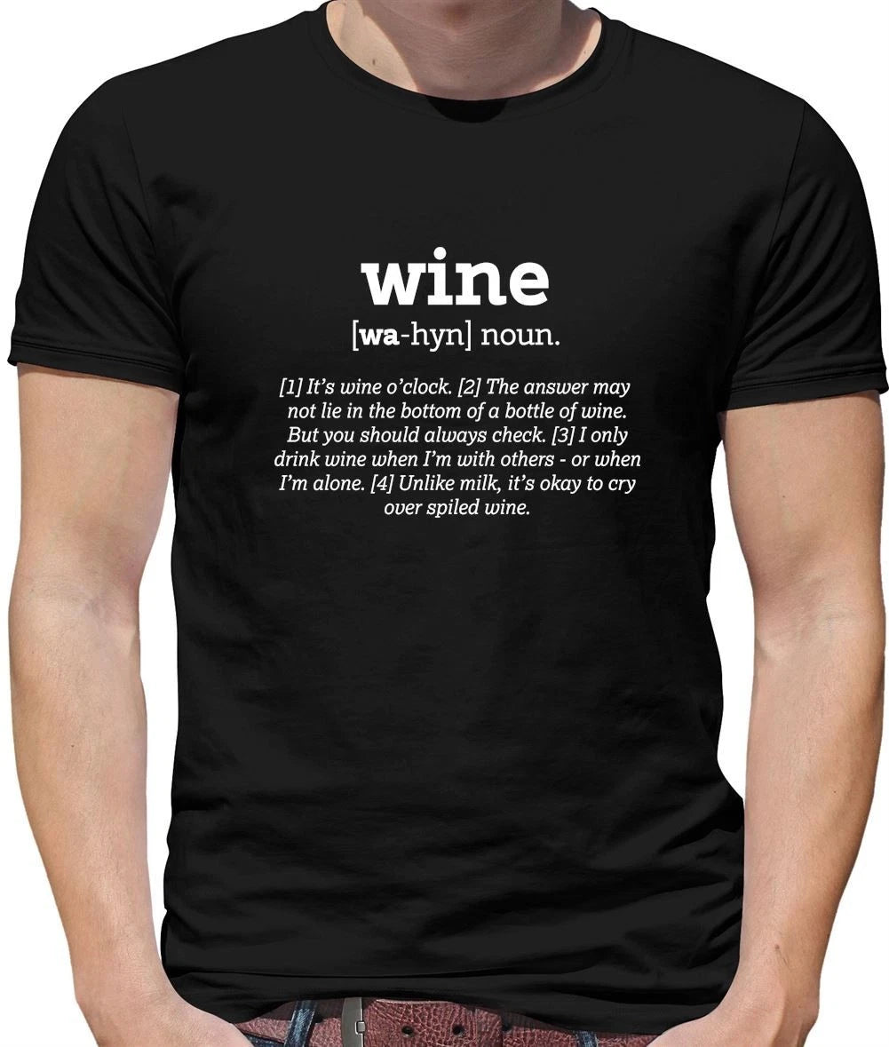Definition Wine - Mens T-Shirt - Funny Red White Pinot Drinker Love Pub