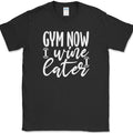 Gym Now Wine Later T-Shirt Funny Drinking Fitness Running Gift Tee