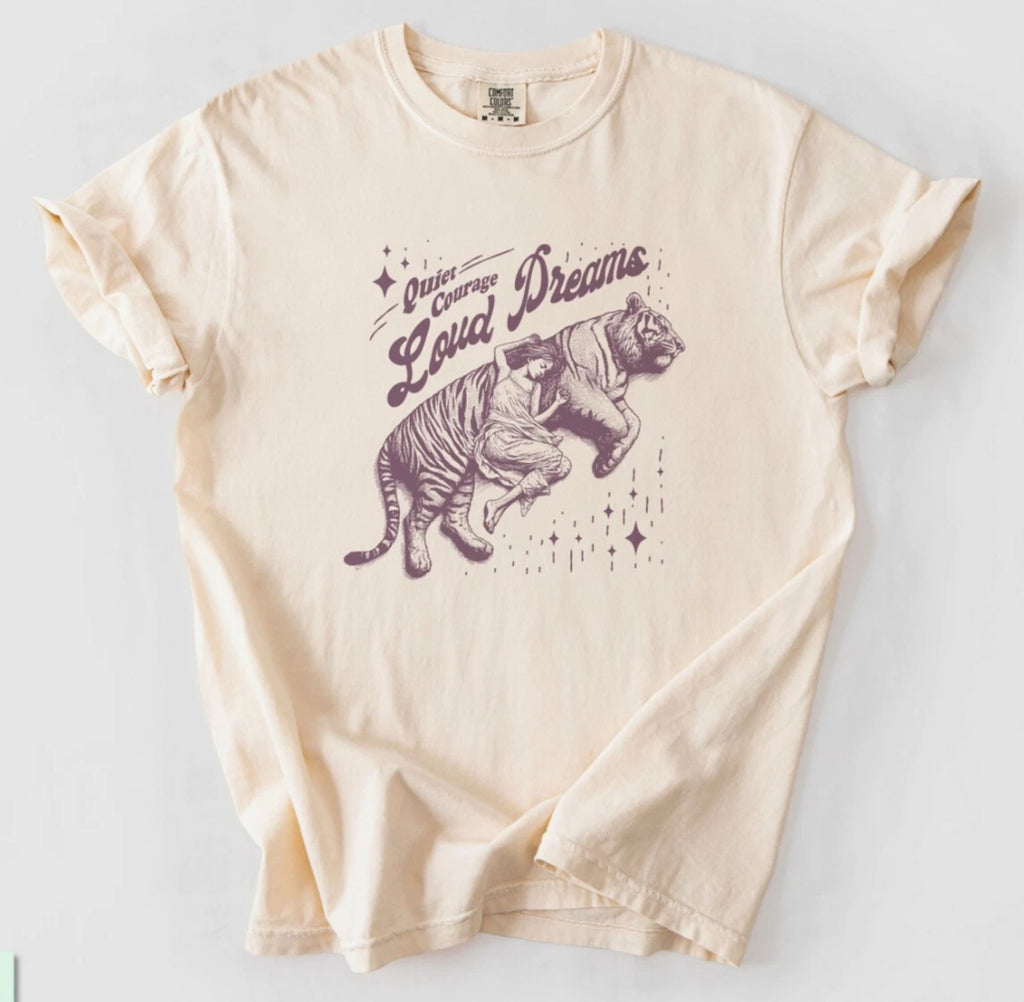 Quiet Courage Loud Dream,Introvert Girl Tiger Animal,Comfort Colors® Shirt,CE181