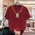 S-3XL - Unisex Oversize T Shirt Amulet Necklace Print Cotton Soft Premium