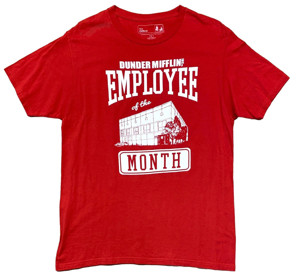 Dunder Mifflin Inc. Employee Of The Month Comedy TV Show T-Shirt Size Large Red