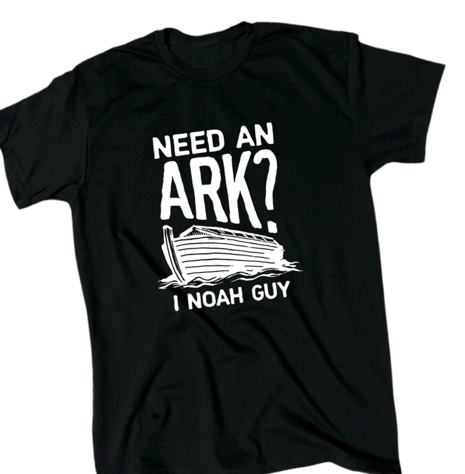 Need An Ark? I Noah Guy Men's T-Shirt - Bible Pun - Gift - Crew - Religious