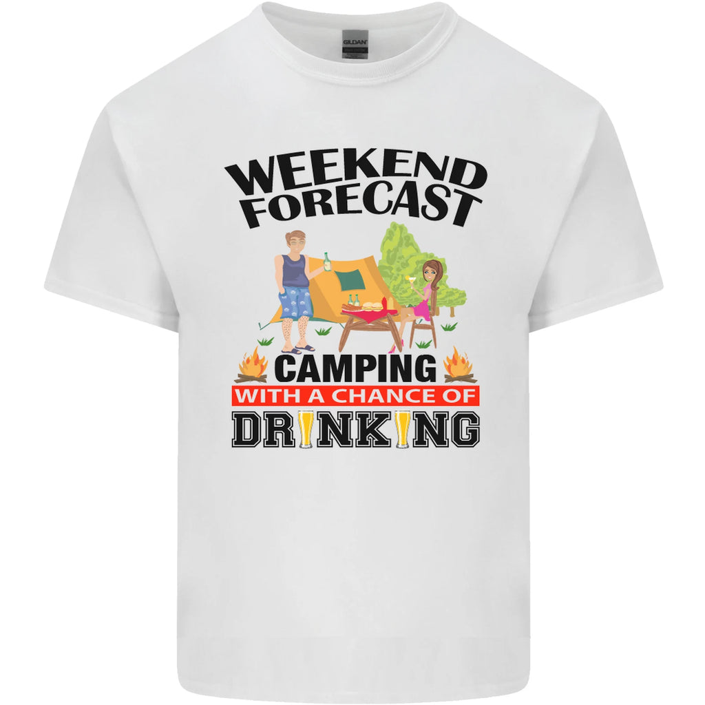 Camping Weekend Forecast Funny Alcohol Beer Mens Light Cotton T-Shirt