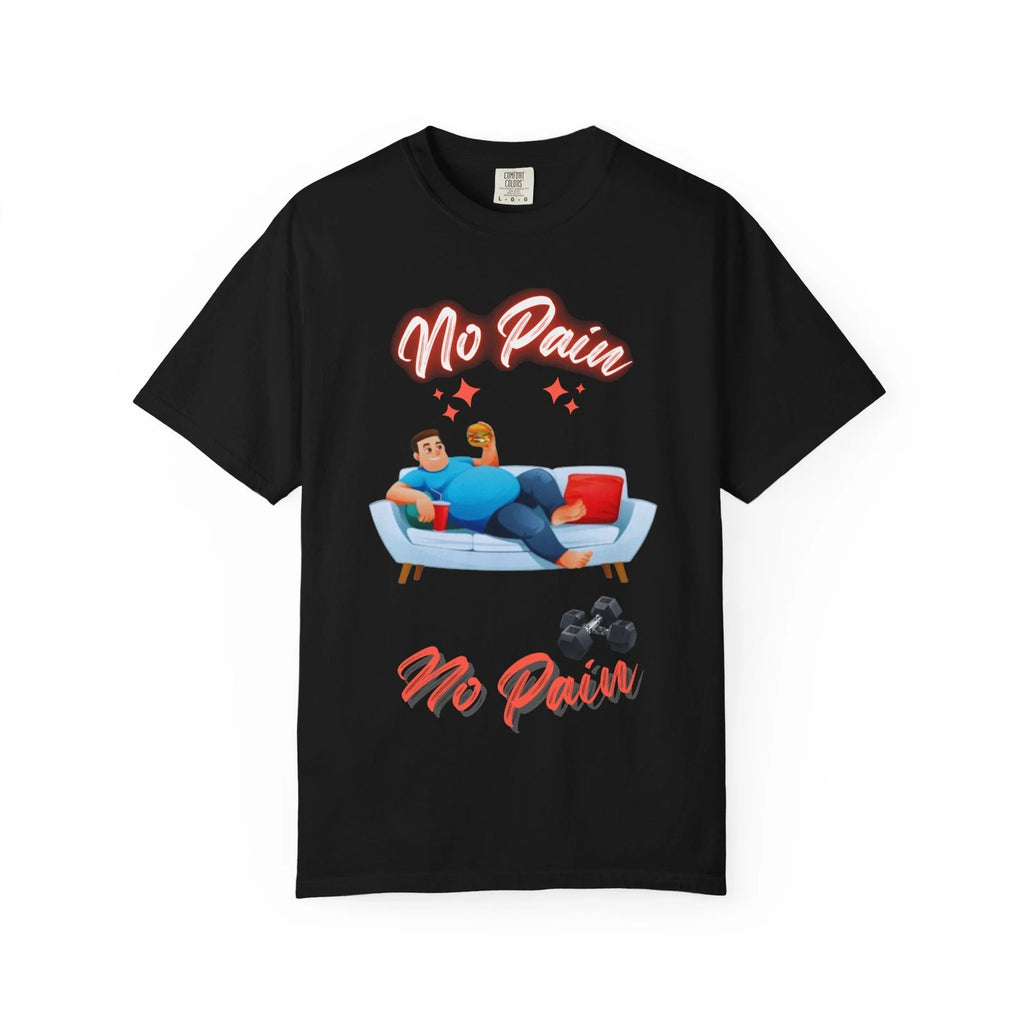 No Pain Couch Potato T-Shirt | Lazy Fitness Humor