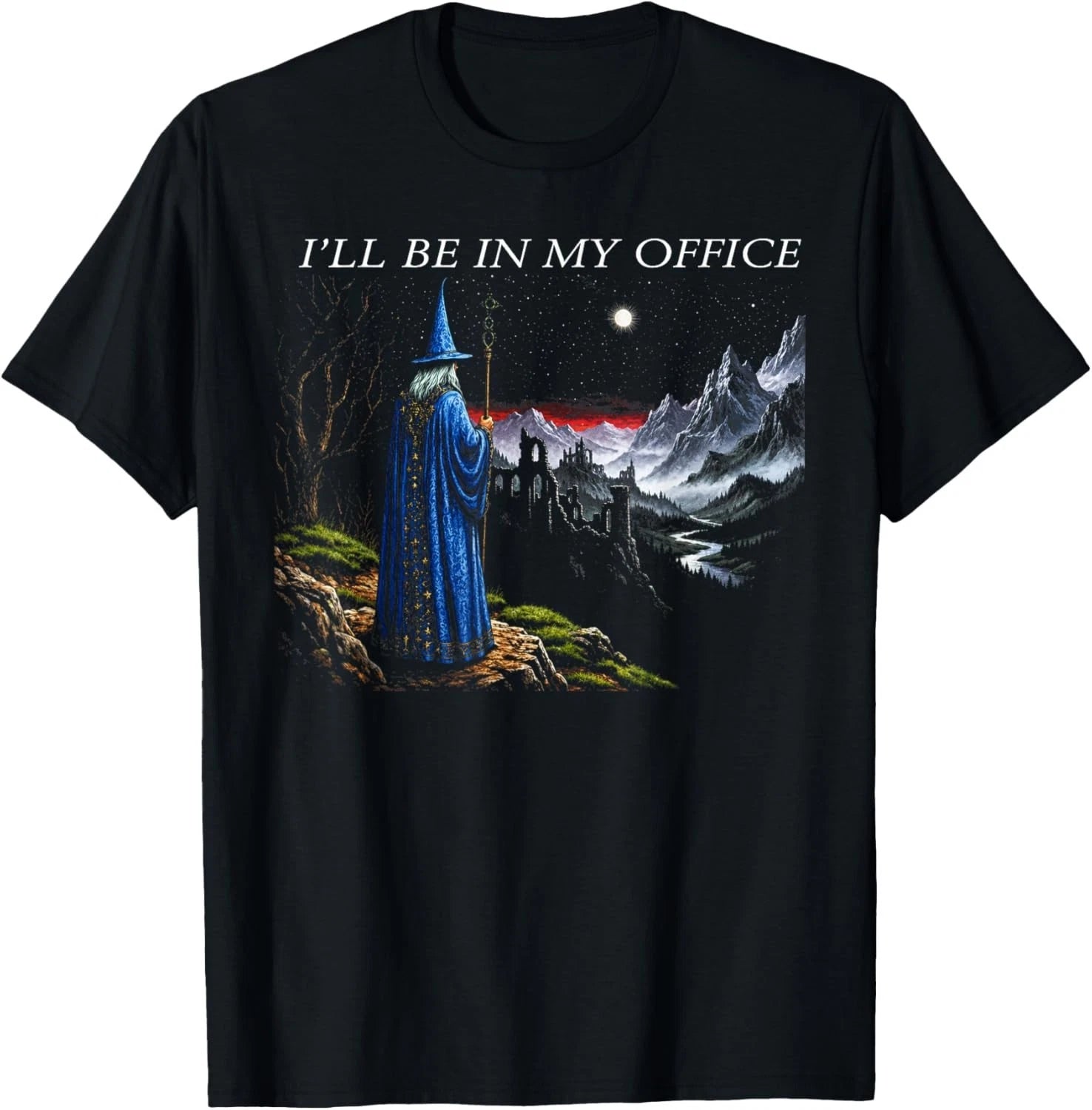 I'll Be in My Office Funny Wizard Fantasy Magic Art T-Shirt unisex T-Shirt