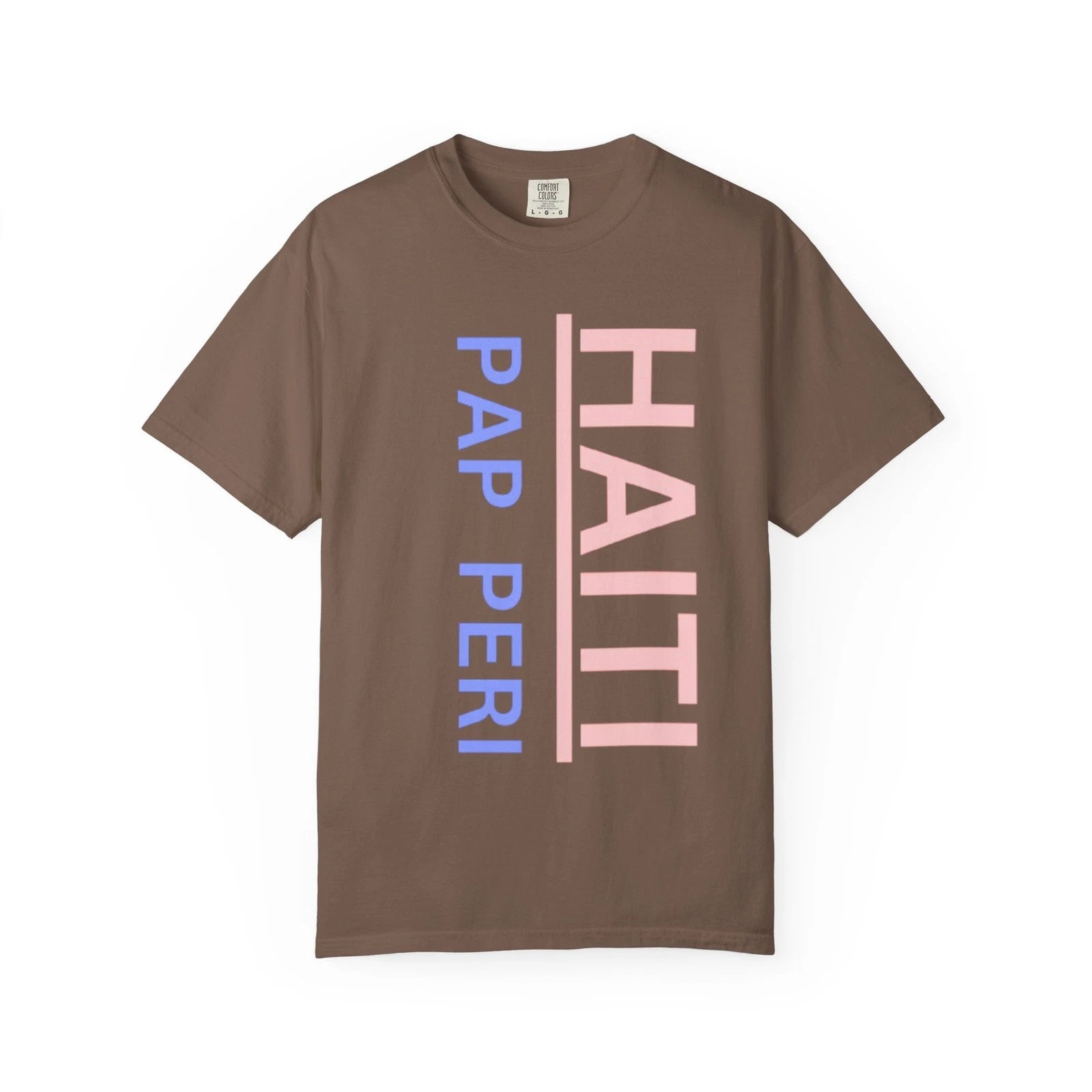 Haiti Pap Peri T-shirt | Vertical Two-Color Text