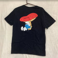 Lazy Smurf Shirt Men’s Size L, Large Double-Sided Black Sleepy Mushroom Peyo
