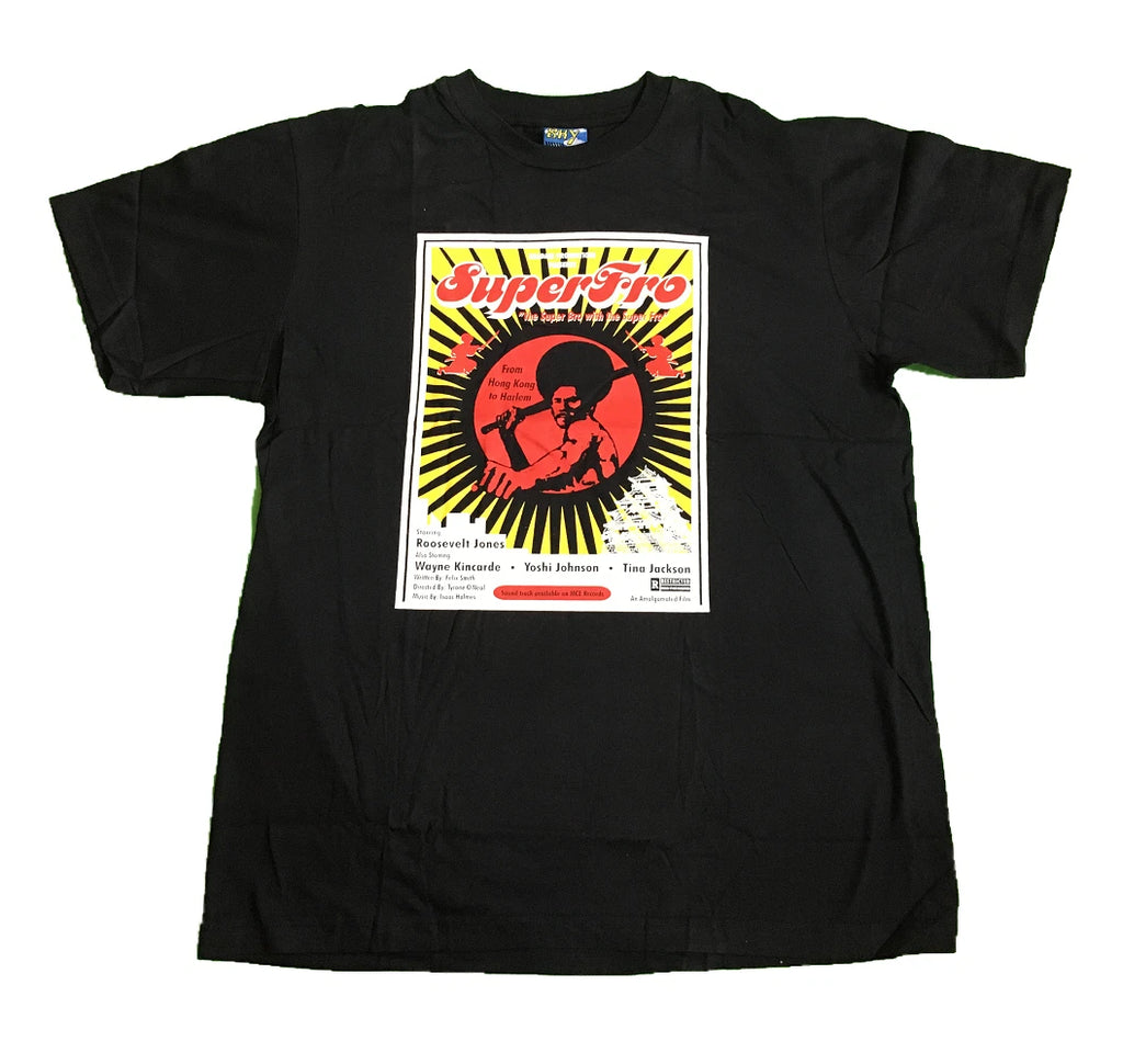 "Superfro" Martial Arts T-Shirt Cotton Dad Joke Gift Black Large
