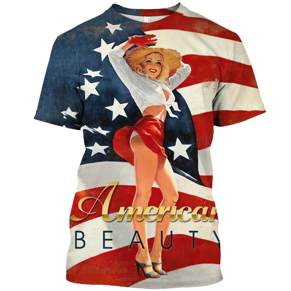 American Beauty Pin Up | Vintage Inspired Men's T-Shirt USA REGULAR USA SIZING