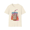 Iced Coffee & Spicy Books T-Shirt | Cute Coffee Illustration
