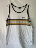 Quiksilver Striped Tank Top White Pacifico Beer XL Mexico